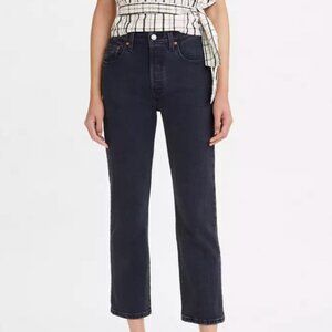 Levi's 501 Original Cropped Women's Jeans (Size 27W x 28L, Color Deep Dark)
